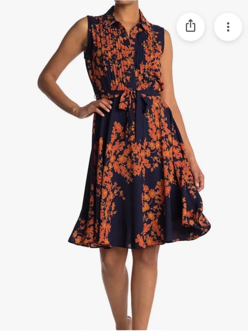 Nanette Lepore blue dress with orange floral pattern size 10